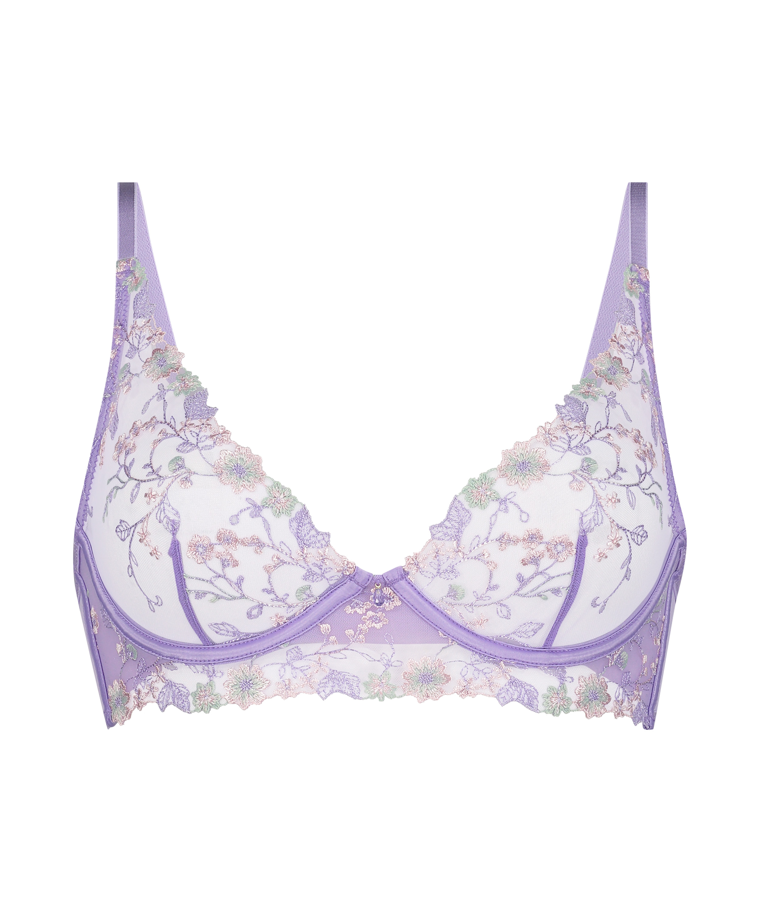 Lillia Non-Padded Underwired Longline Bra, Purple, main