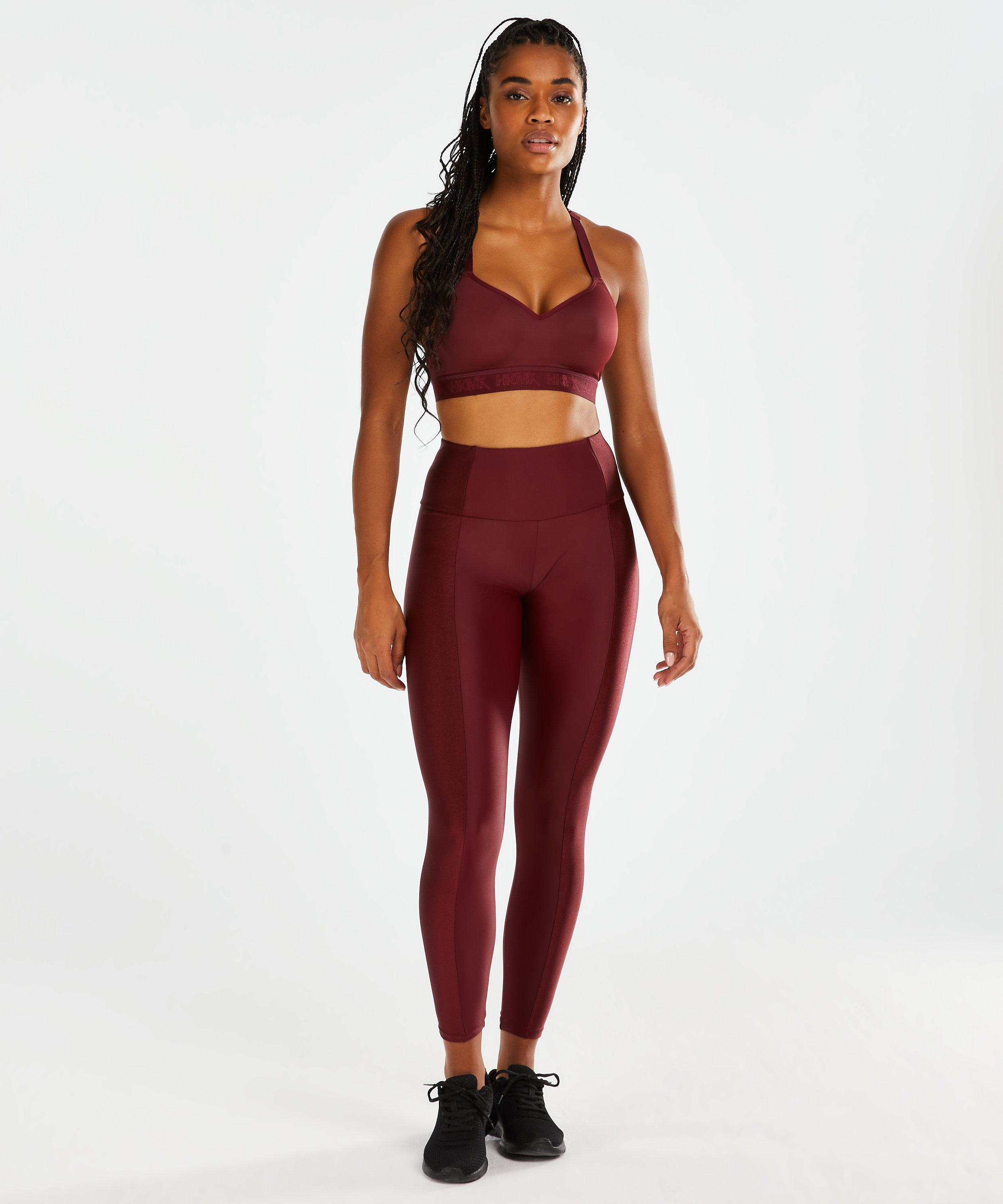 HKMX High waisted sports leggings Shine On, Red, main