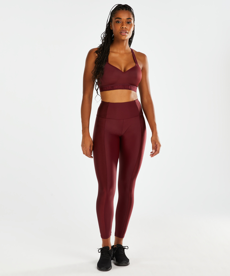 HKMX High waisted sports leggings Shine On, Red