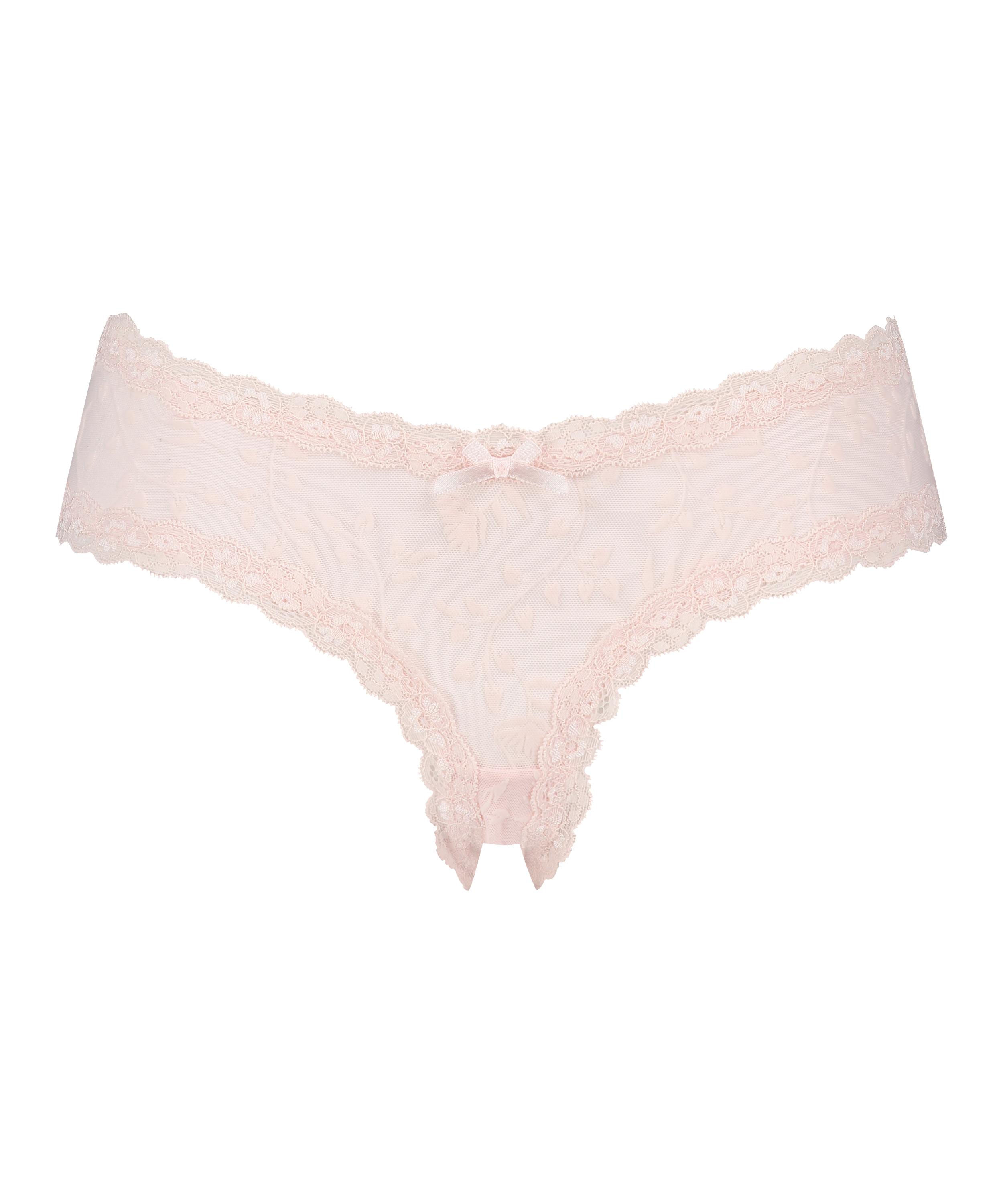 V-shaped Brazilian knickers mesh, Pink, main