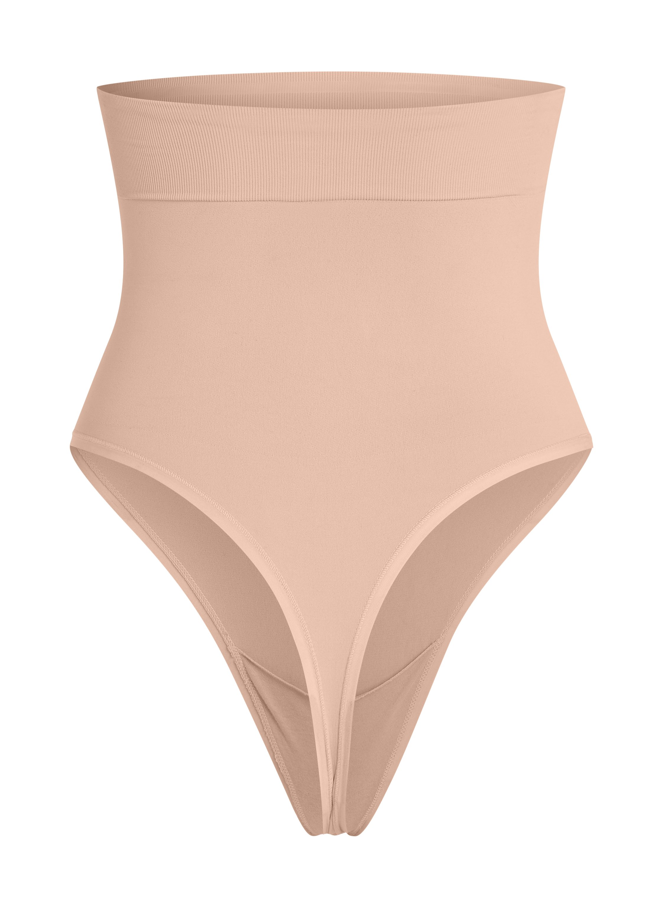 Seamless Enhancing High Waisted Thong, Beige, main