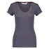 Ribbed Short-Sleeved V-Neck Pyjama Top, Gray