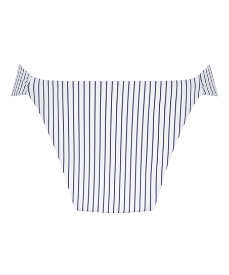 Highleg Bikini Bottom Stripes, White