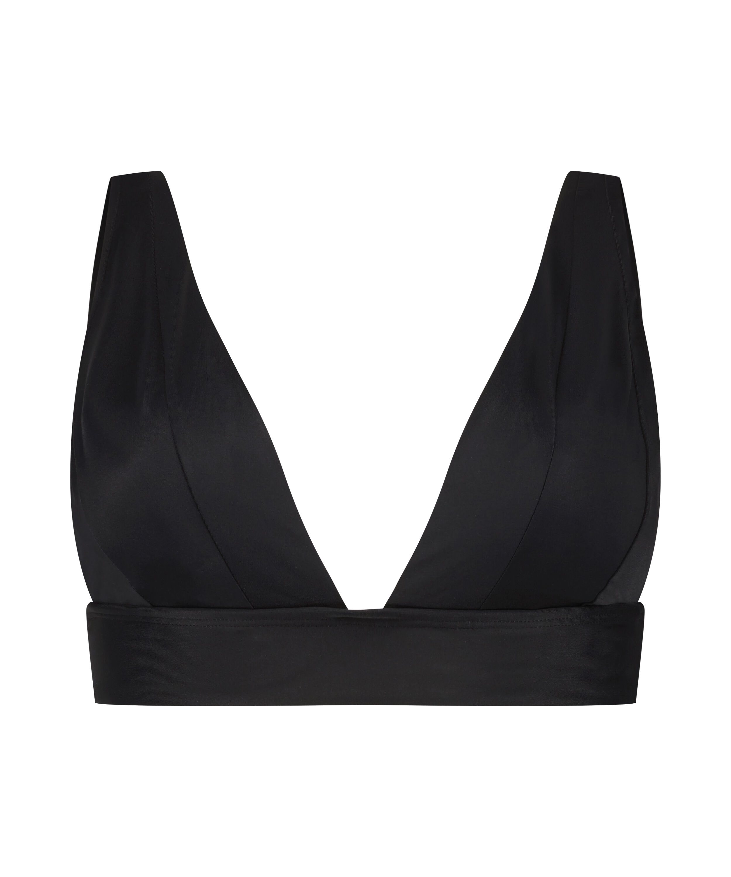 Luxe Triangle Bikini Top, Black