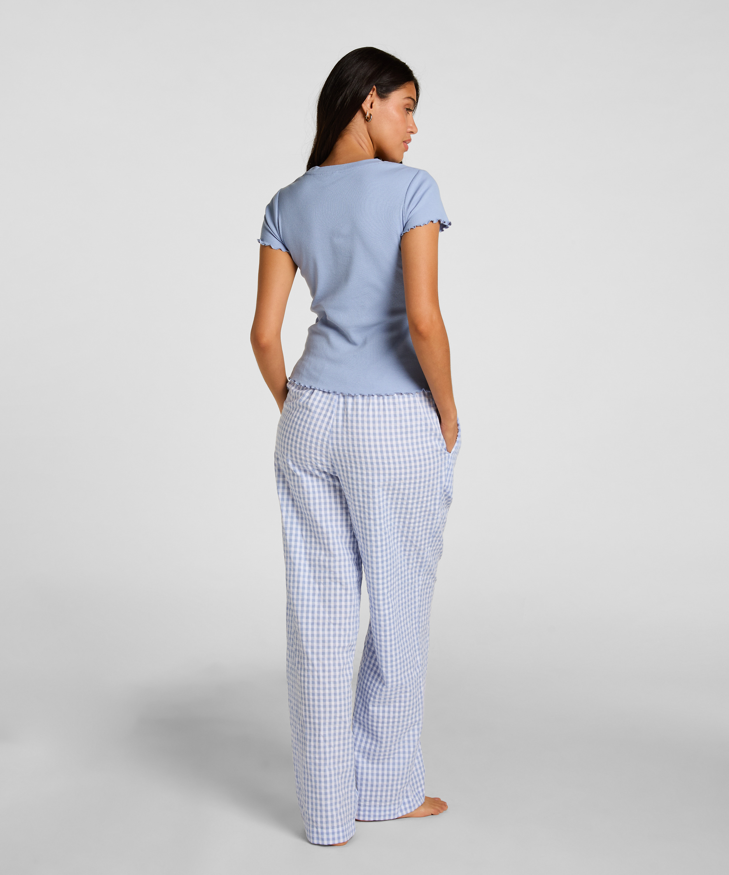 Cotton Pyjama Pants, Blue, main