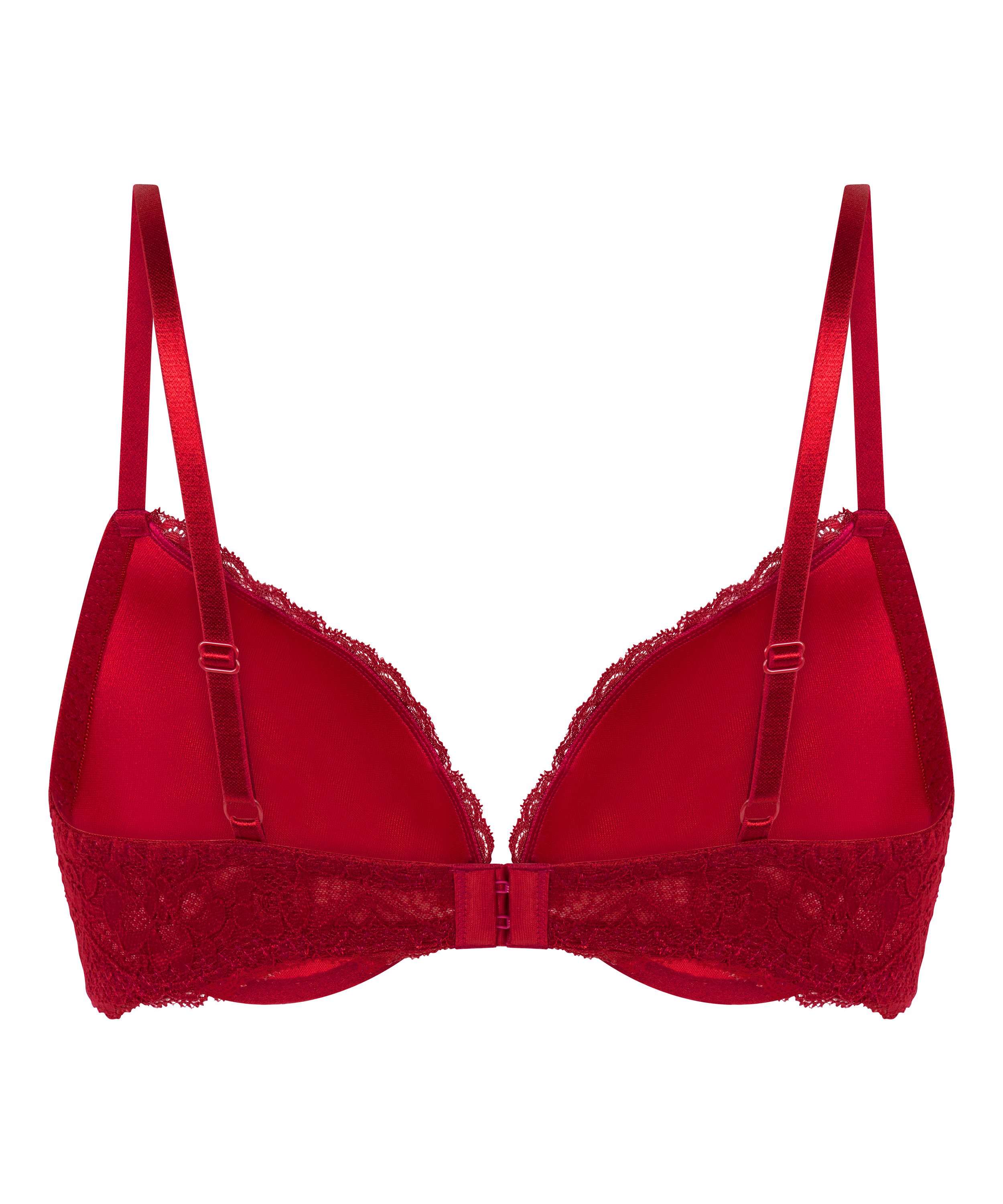 Marine Padded Push-Up Underwired Bra, Red, main