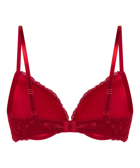Marine Padded Push-Up Underwired Bra, Red