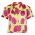 Satin Short-Sleeved Jacket, Yellow