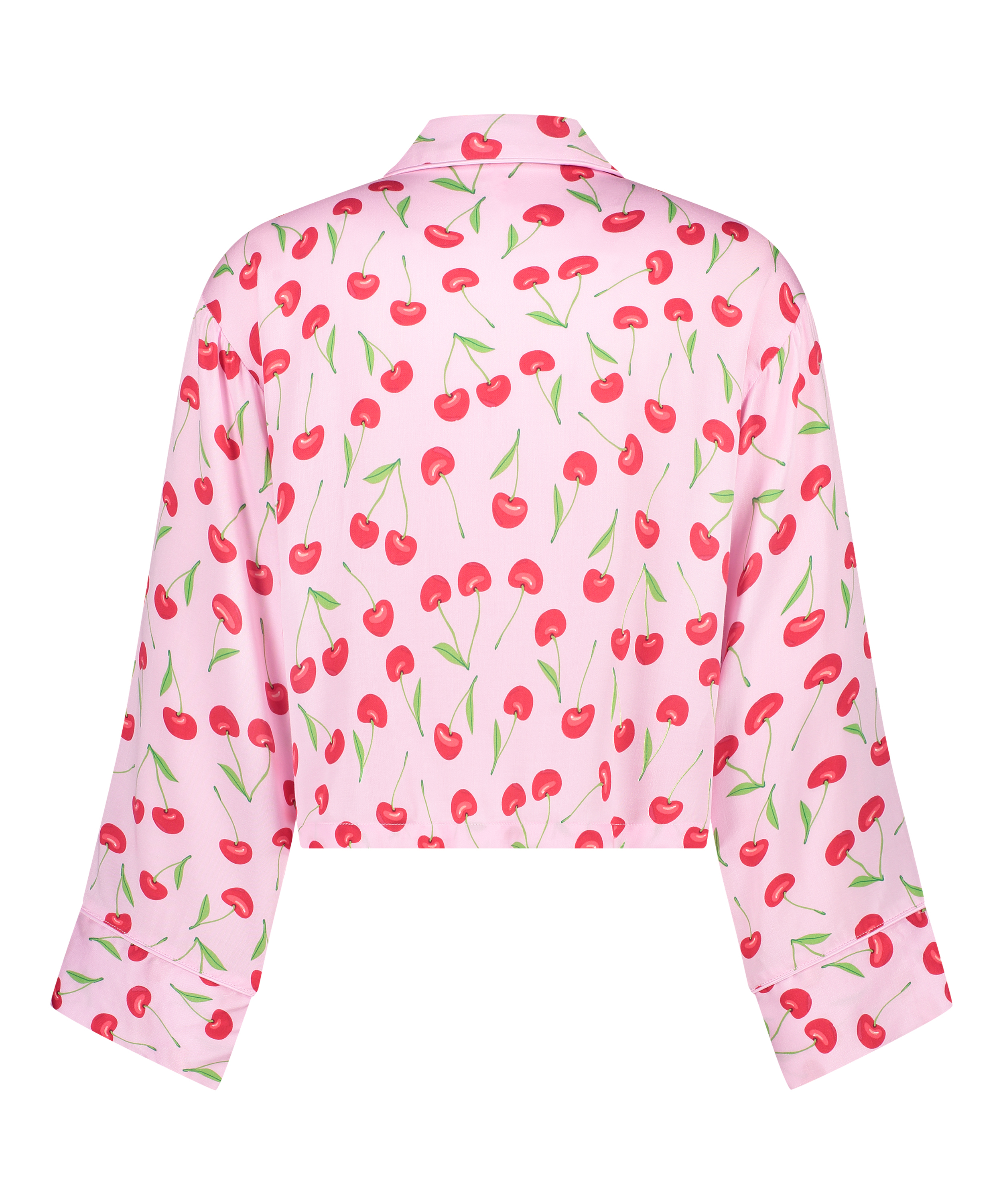 Twill Long-sleeved Pyjama Top, Pink, main