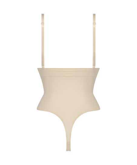 Seamless Enhancing High Waisted Thong, Beige