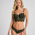 Amara Padded Underwired Longline Bra, Green