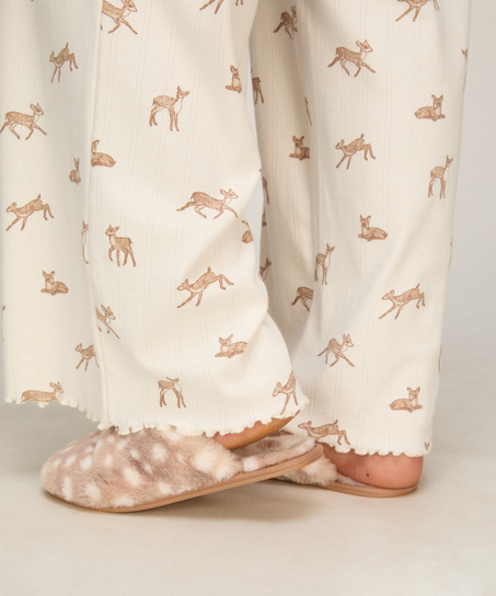 Slippers Deer Faux Fur, Brown