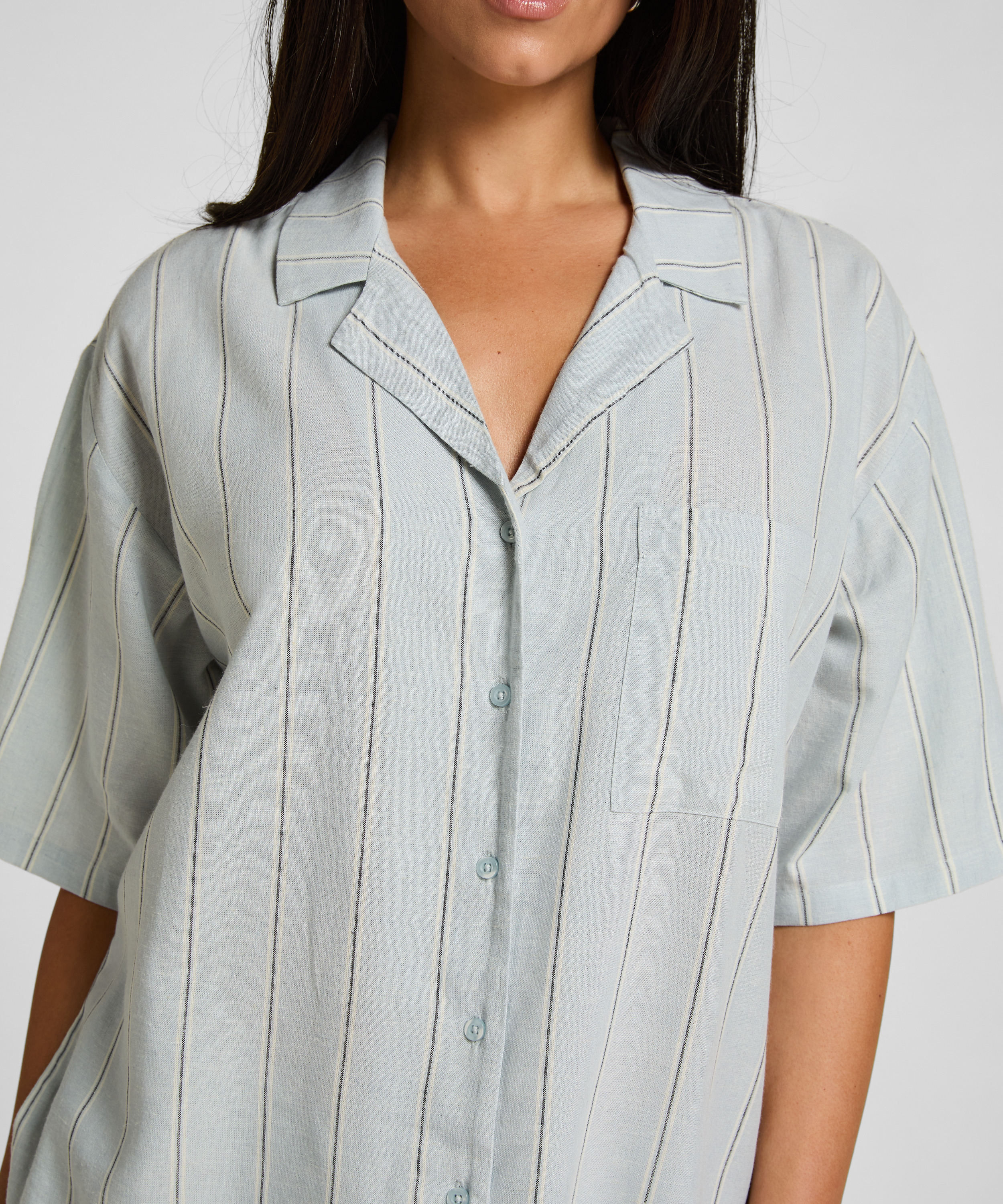 Jacket Linen, Blue, main