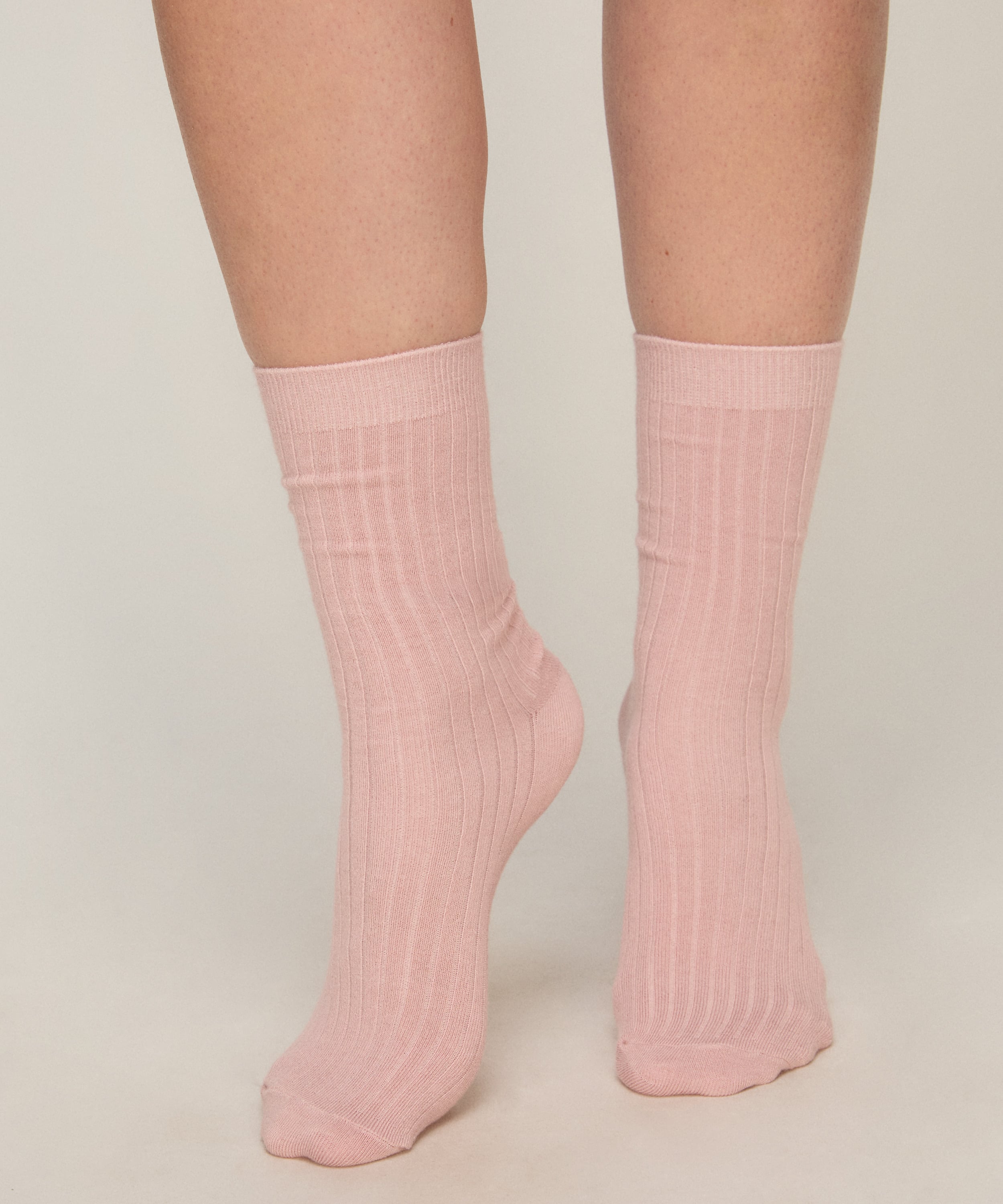 Cashmere Blend Ribbed Socks, Pink, main
