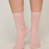 Cashmere Blend Ribbed Socks, Pink
