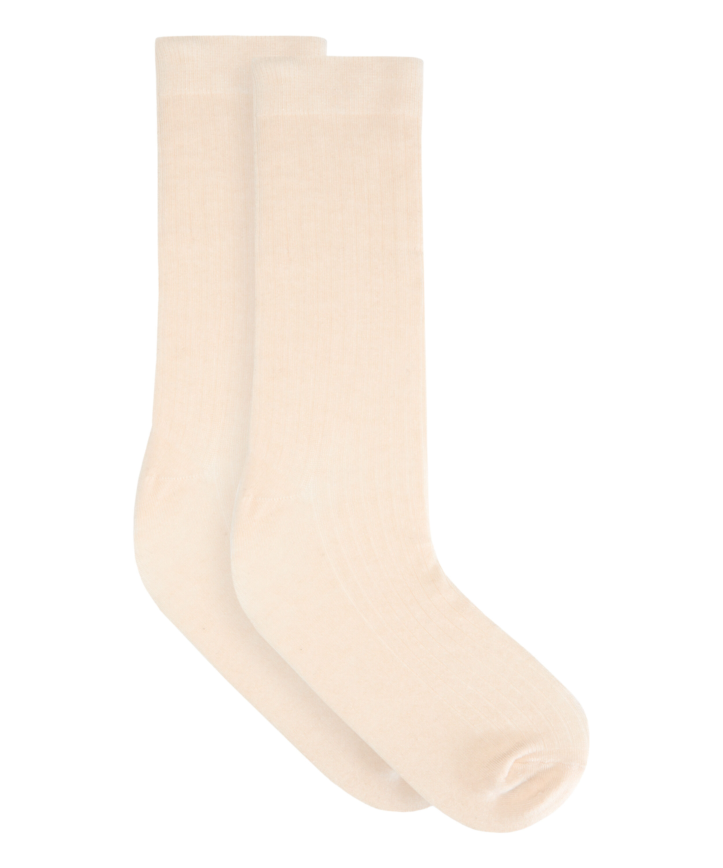 Cashmere Blend Ribbed Socks, White