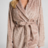 Fleece Bathrobe, Beige