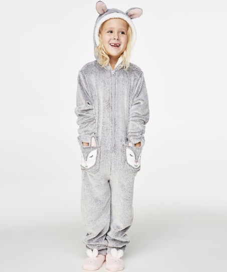 Fleece Onesie Kids, Gray