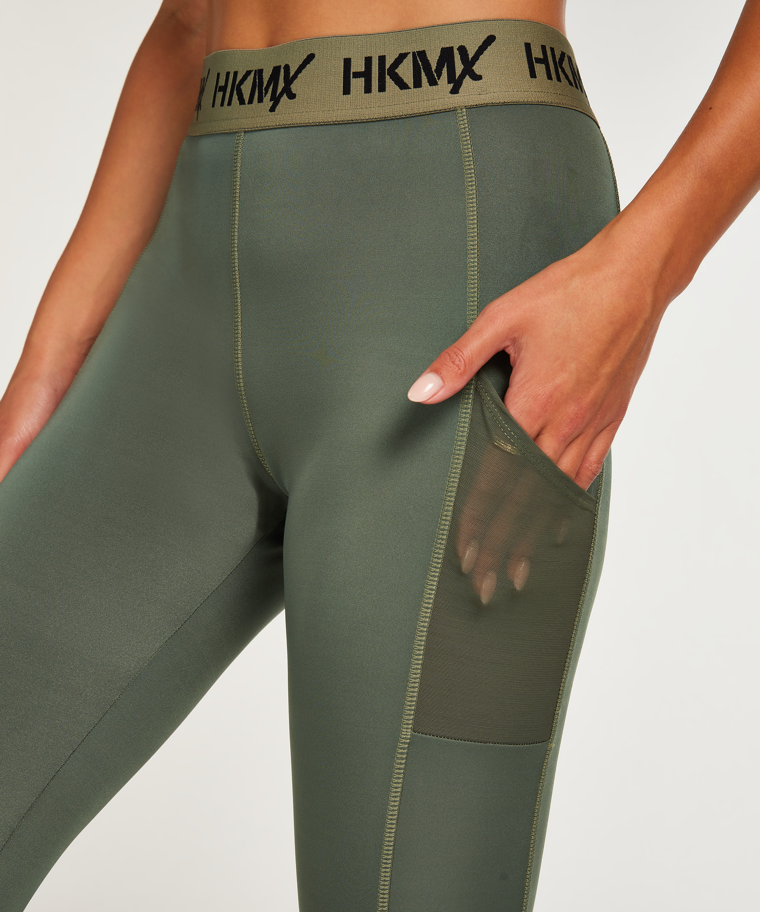 HKMX Regular Waist Sports Tights, Green, main