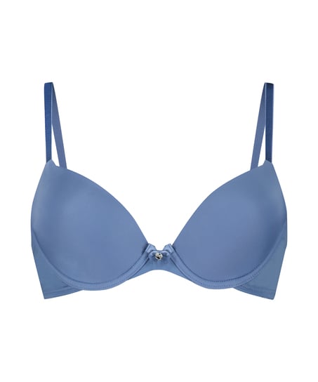 Plunge Padded Underwired Bra, Blue