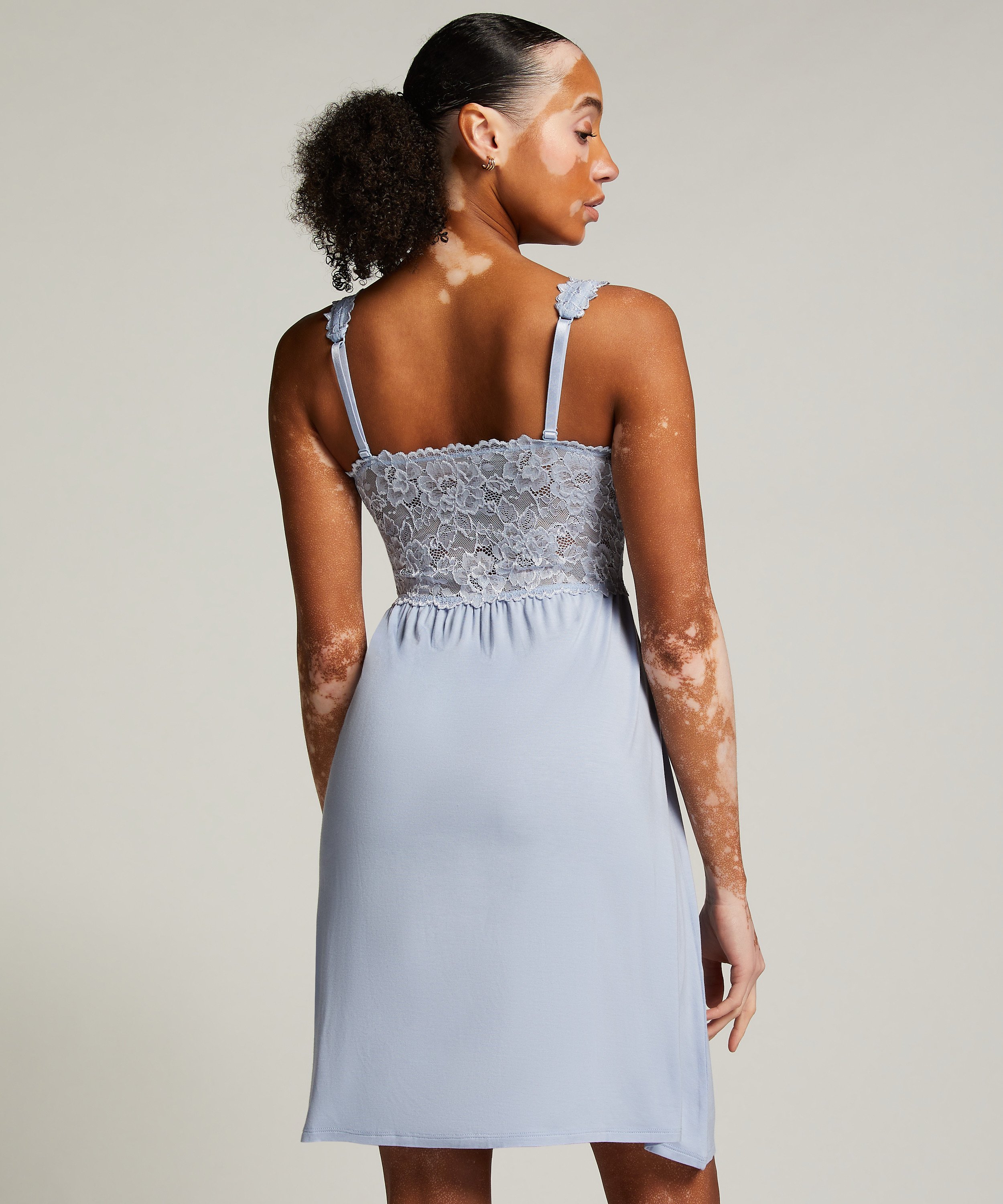 Nora Lace Slip Dress, Blue, main