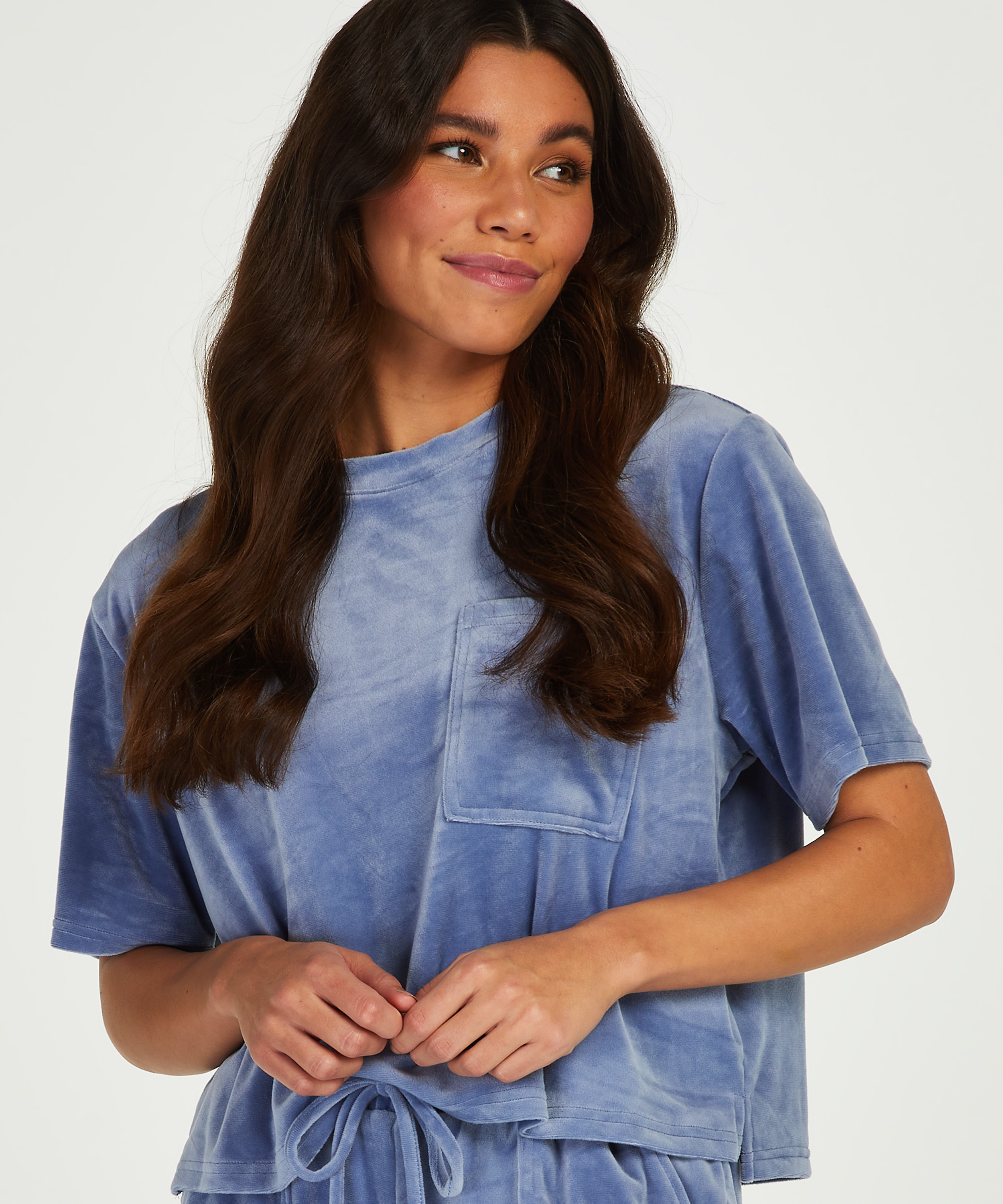 Top Velours Pocket, Blue, main
