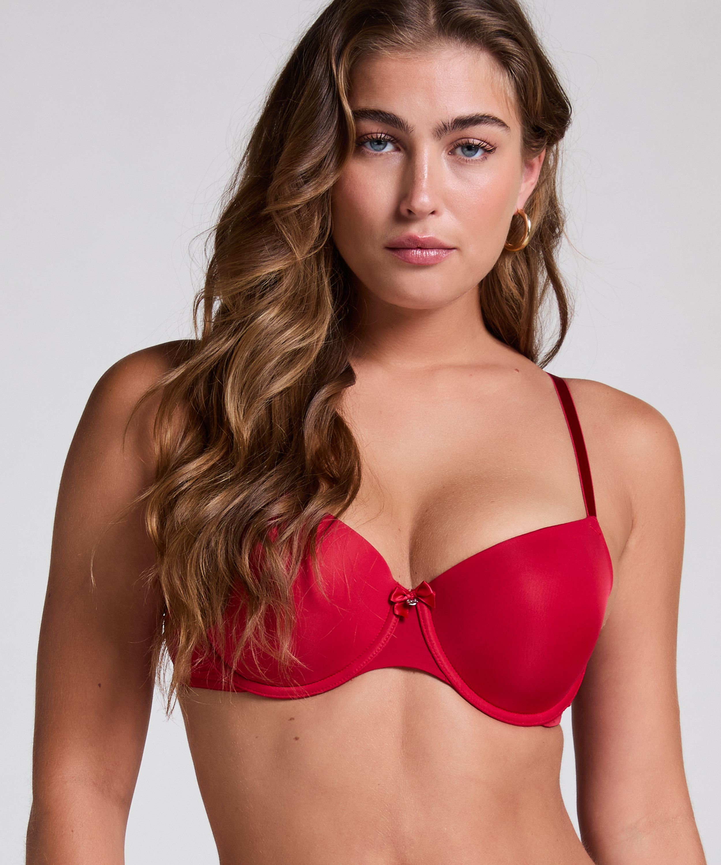 Demi Padded Underwired Bra, Red, main