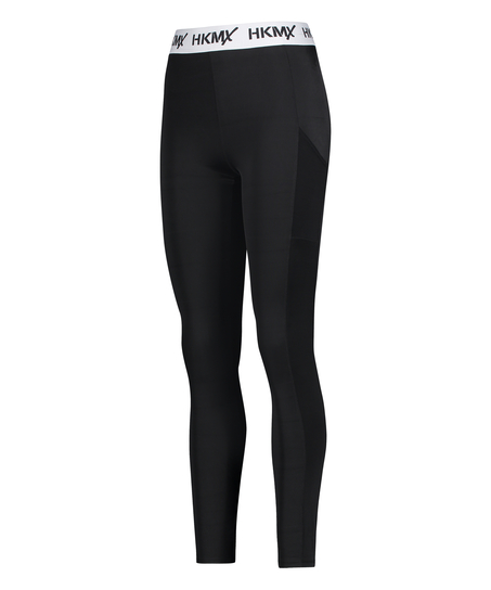 HKMX Regular Waist Sports Tights, Black