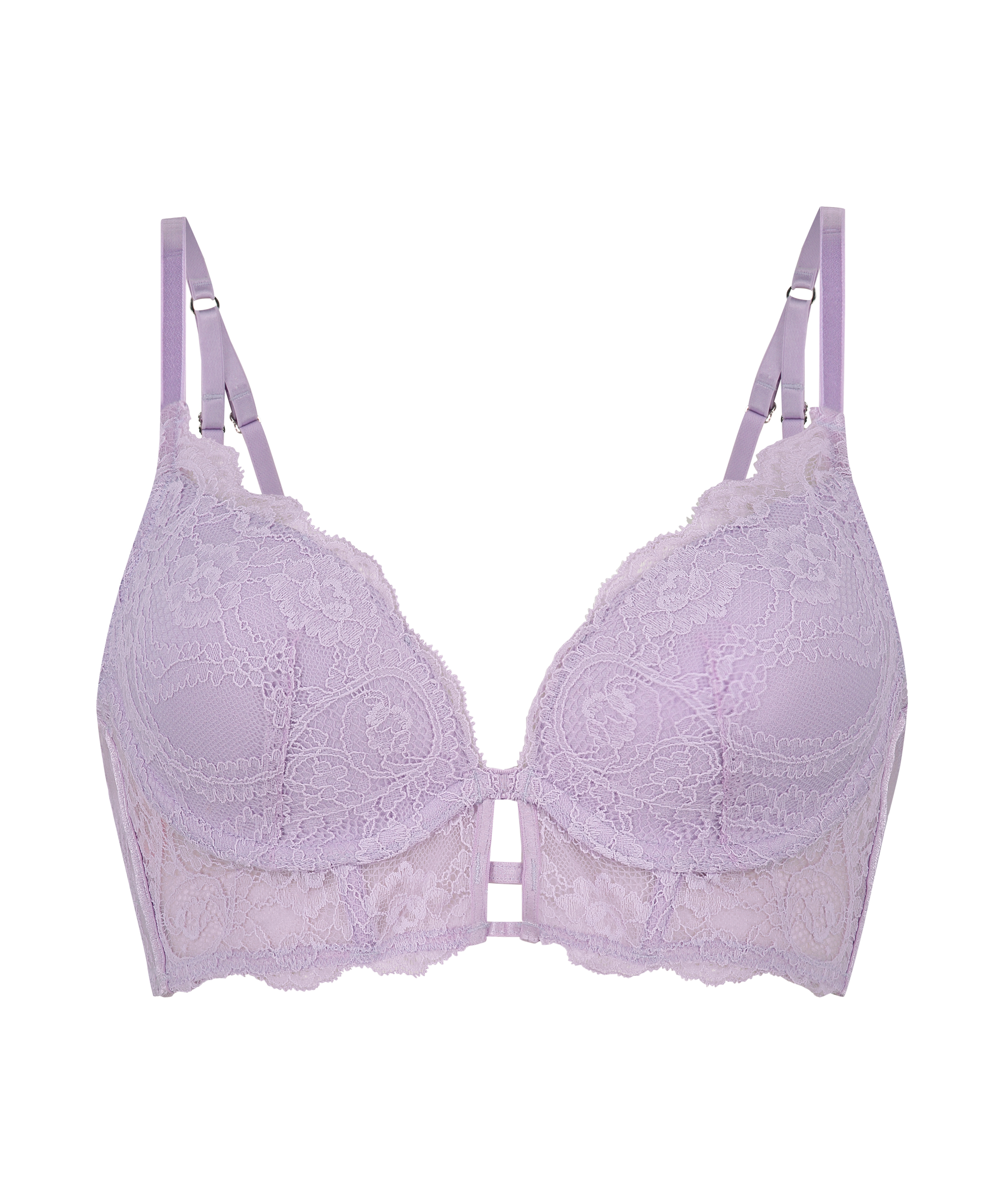 Ollie Padded Longline Underwired Bra, Purple, main
