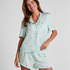 Short Viscose Check Print, Green