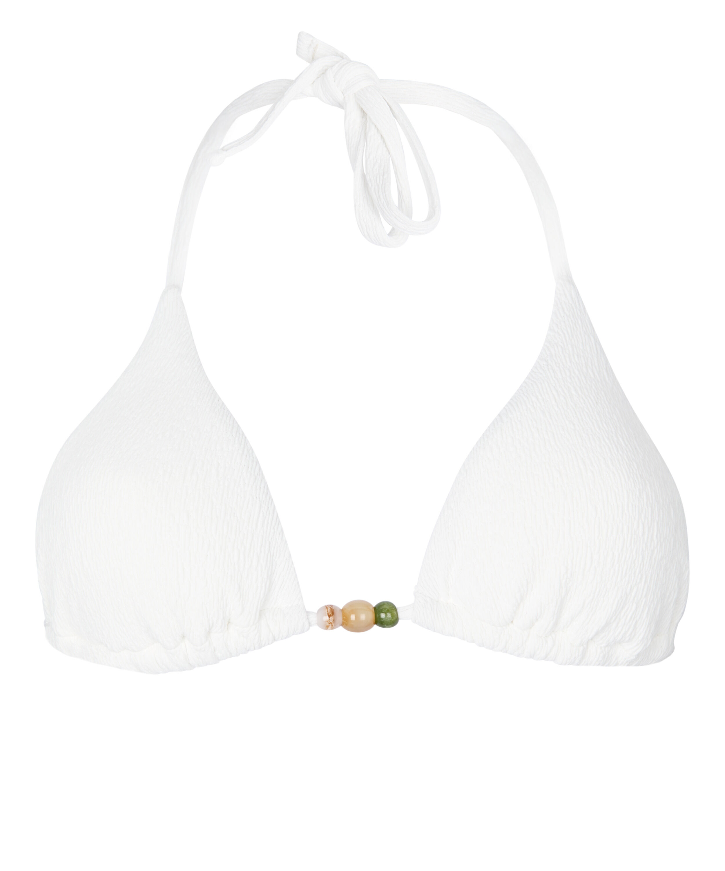 Triangle Bikini Top Crinkle, White