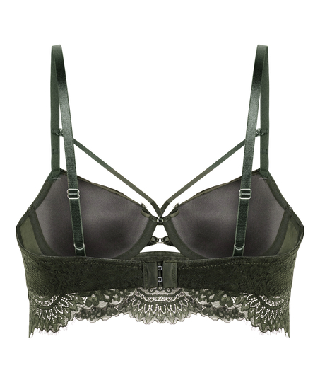 Amara Padded Underwired Longline Bra, Green