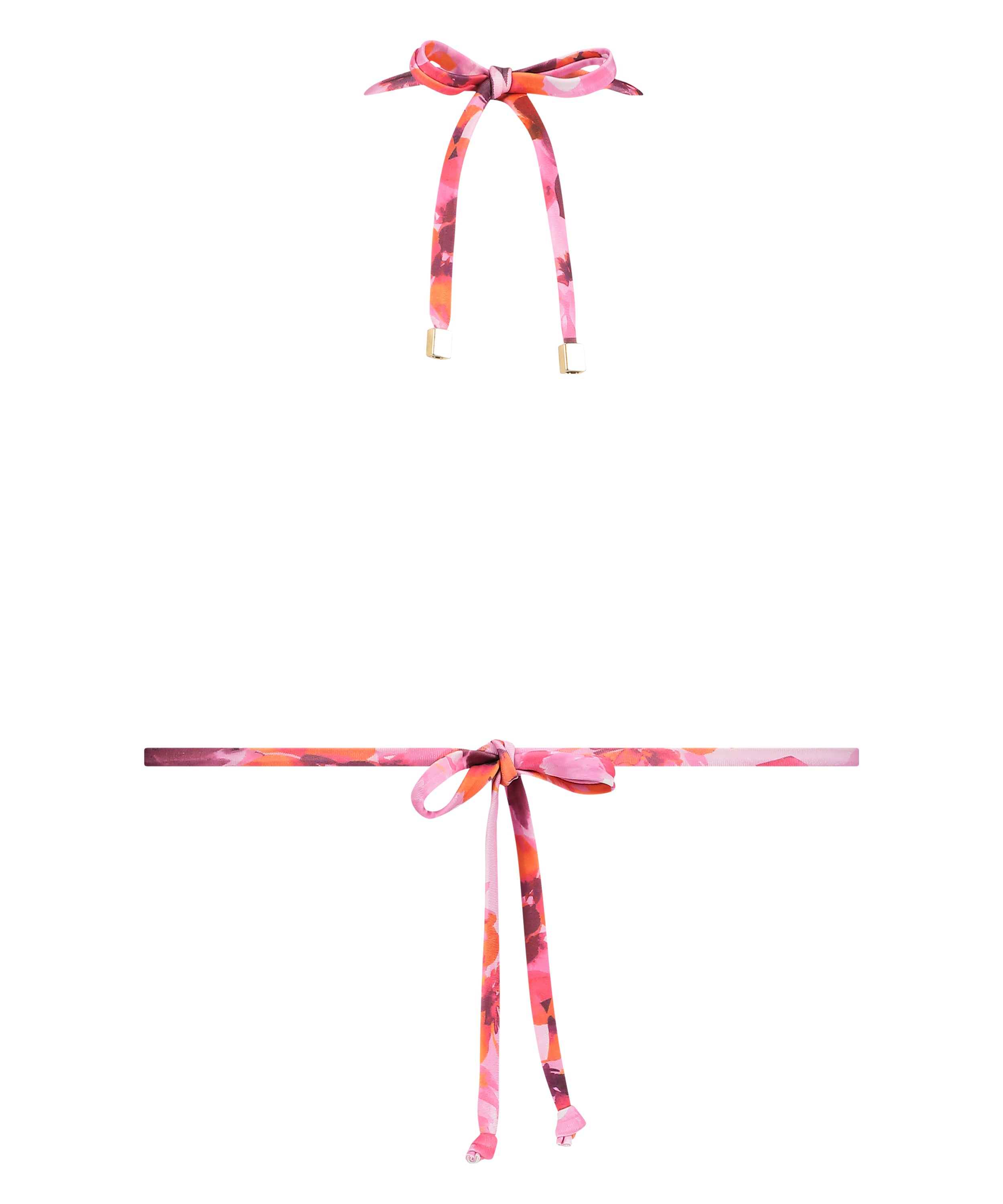 Floral Triangle Bikini Top, Pink, main