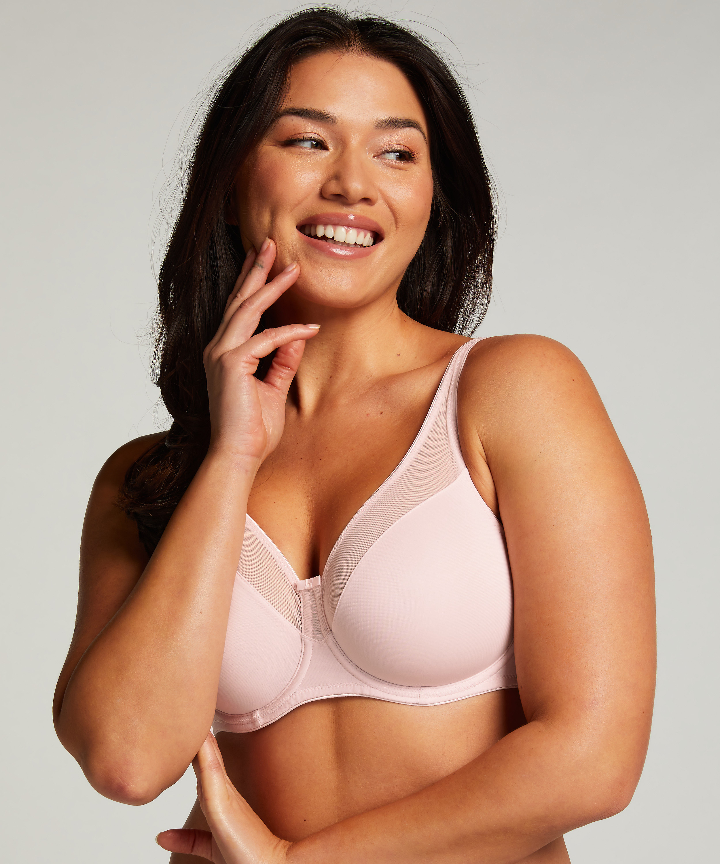 Nina Non-Padded Underwired Minimizer Bra, Pink, main