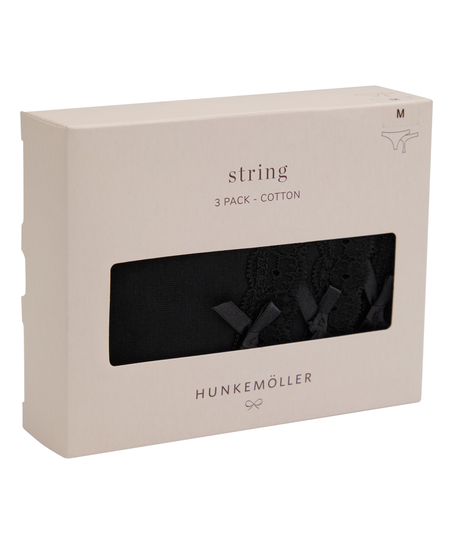 Multipack Cotton Thong, Black