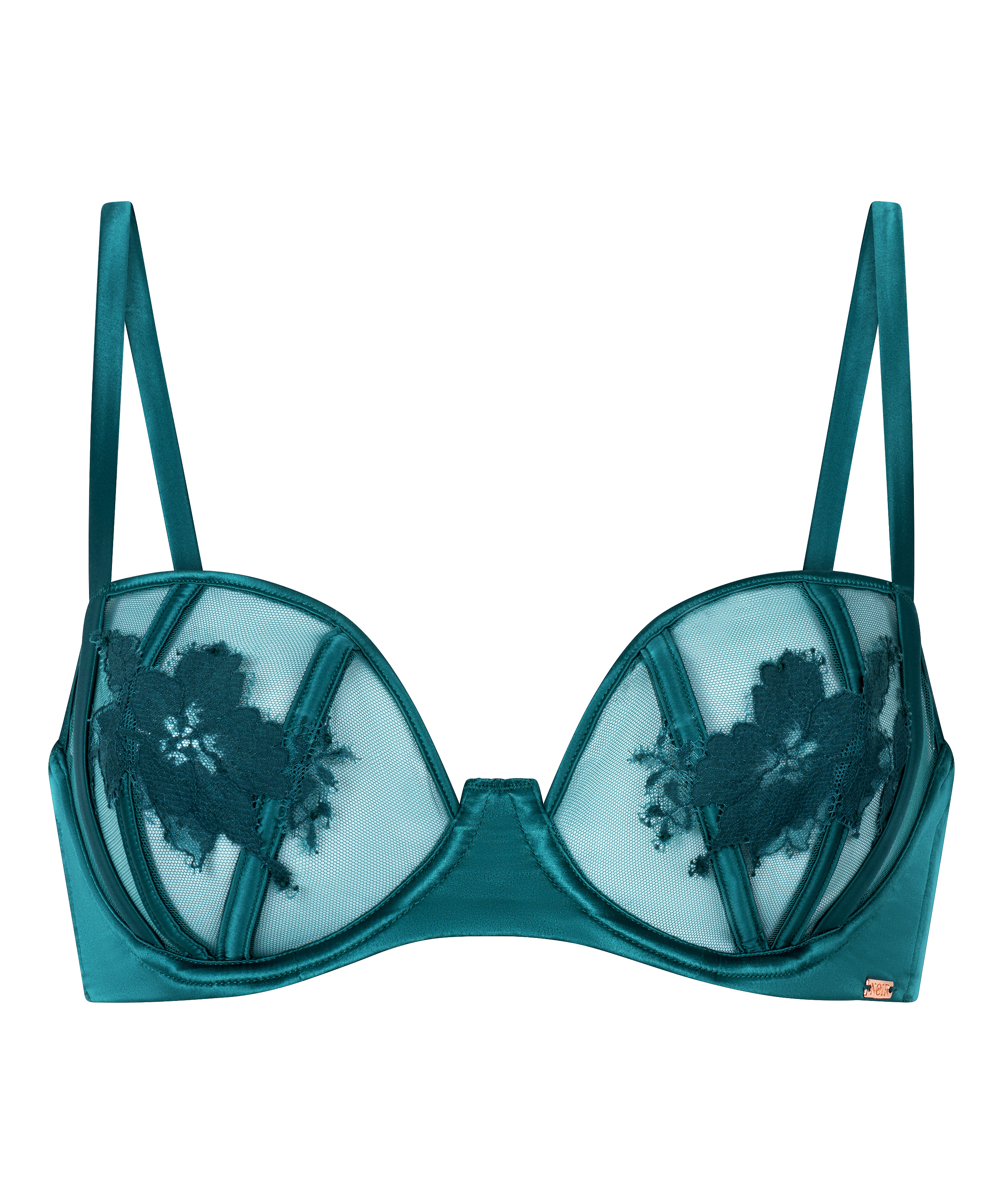 Ember Non-Padded Underwired Bra, Green, main