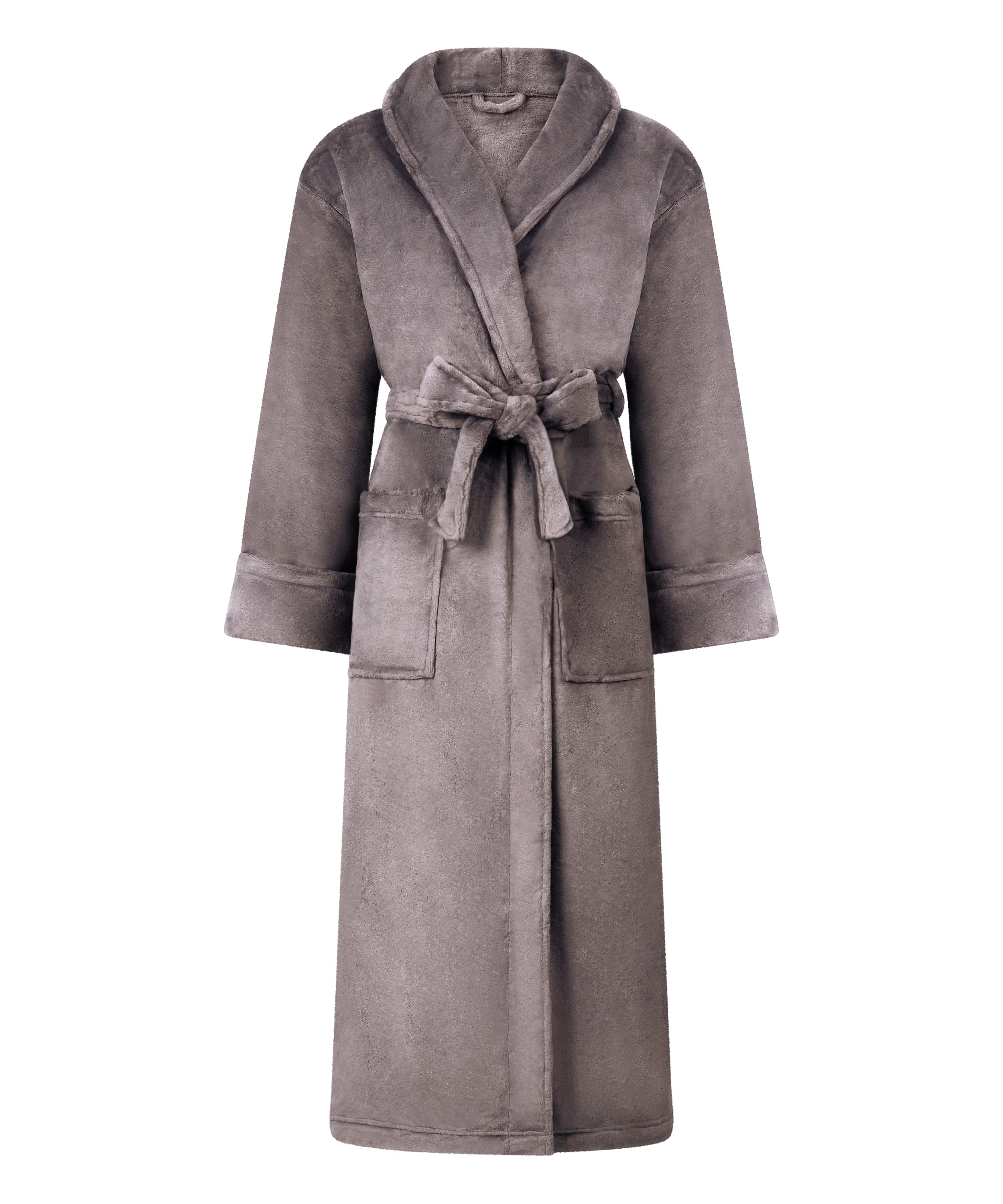 Soft Fleece Bathrobe, Gray, main