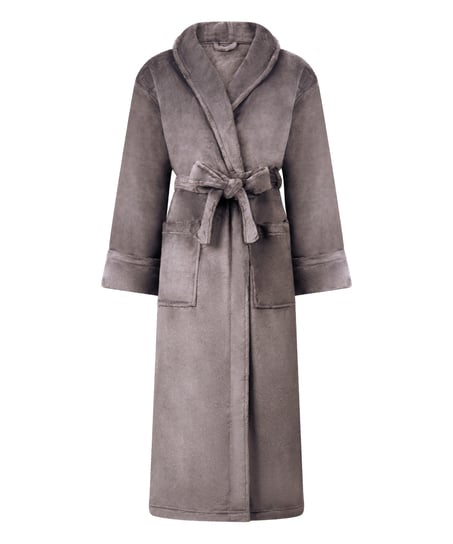 Soft Fleece Bathrobe, Gray