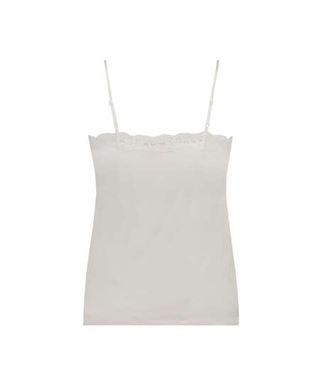 Jersey Lace Cami, White