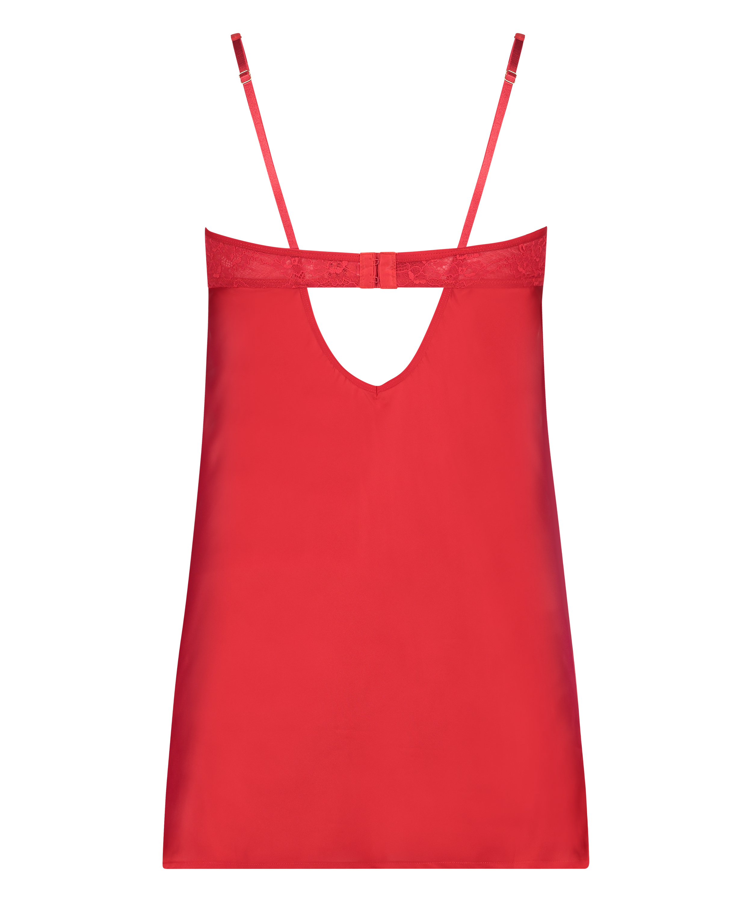 Satin Elissa Slip Dress, Red, main