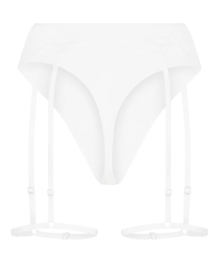 Withney Suspender Thong, White