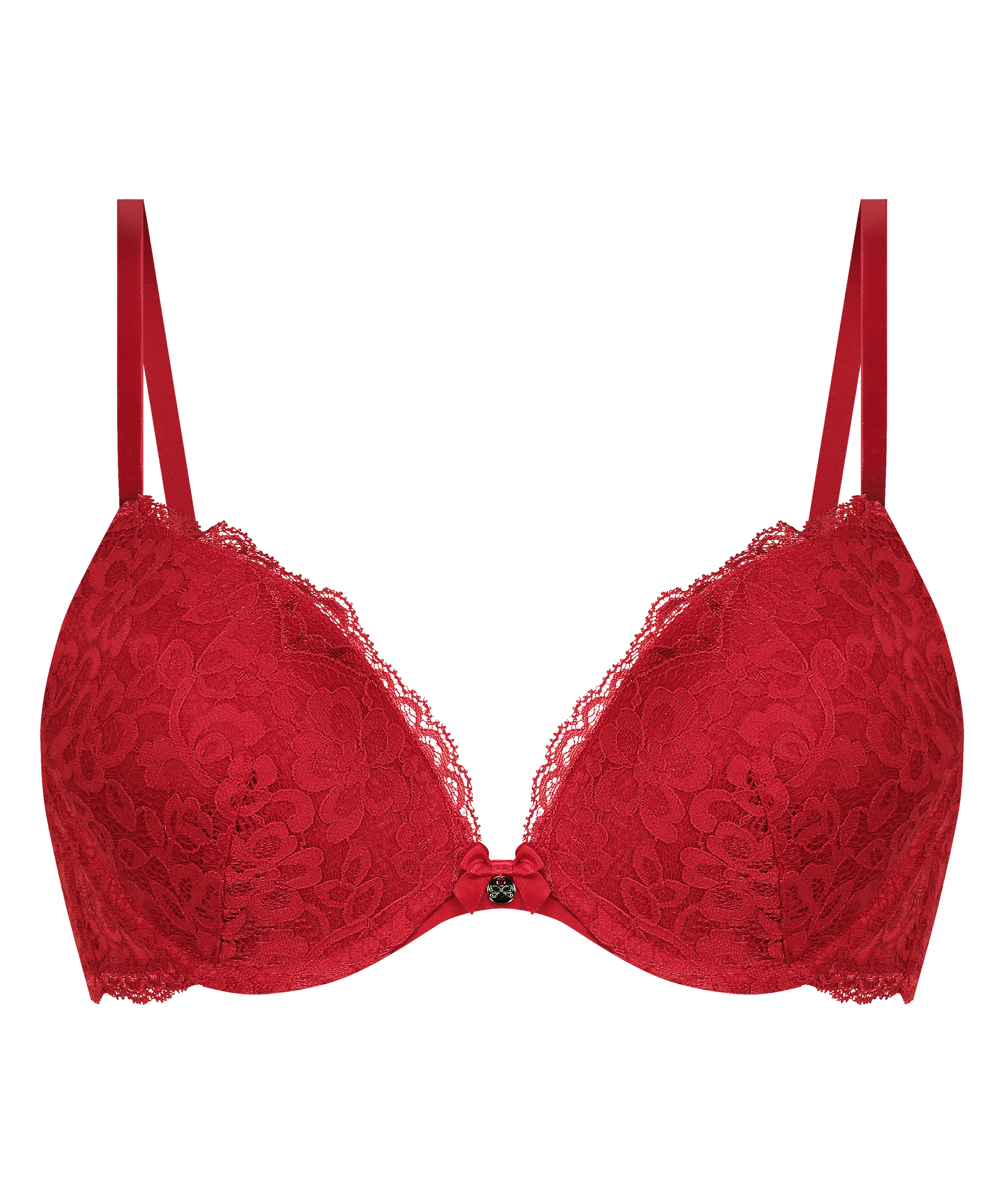 Marine Padded Push-Up Underwired Bra, Red, main