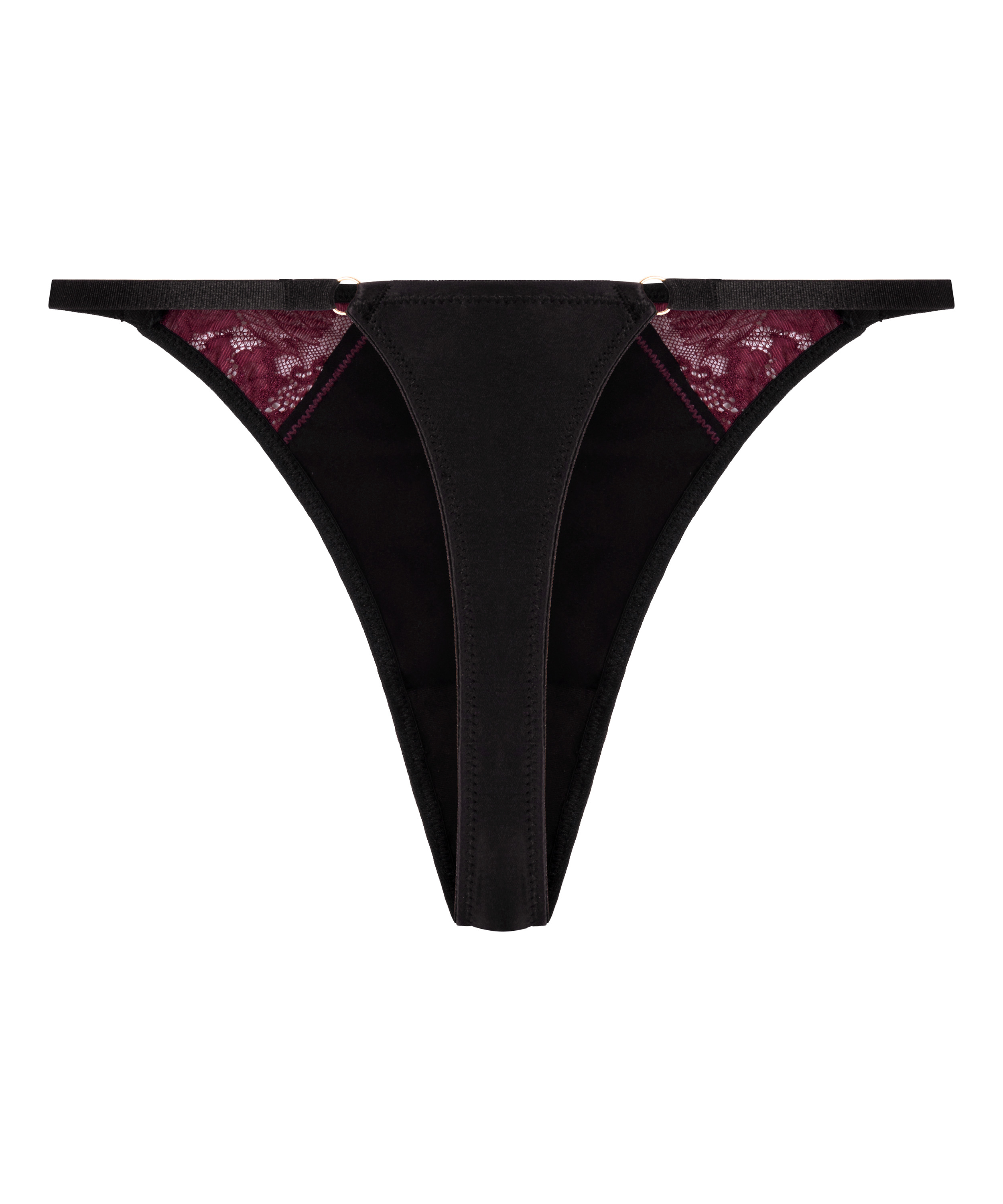 Ambra Highleg Thong, Black, main