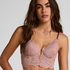 Essie Padded Underwired Longline Bra, Purple