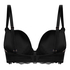 Avela Padded Underwired Longline Push-Up Bra, Black