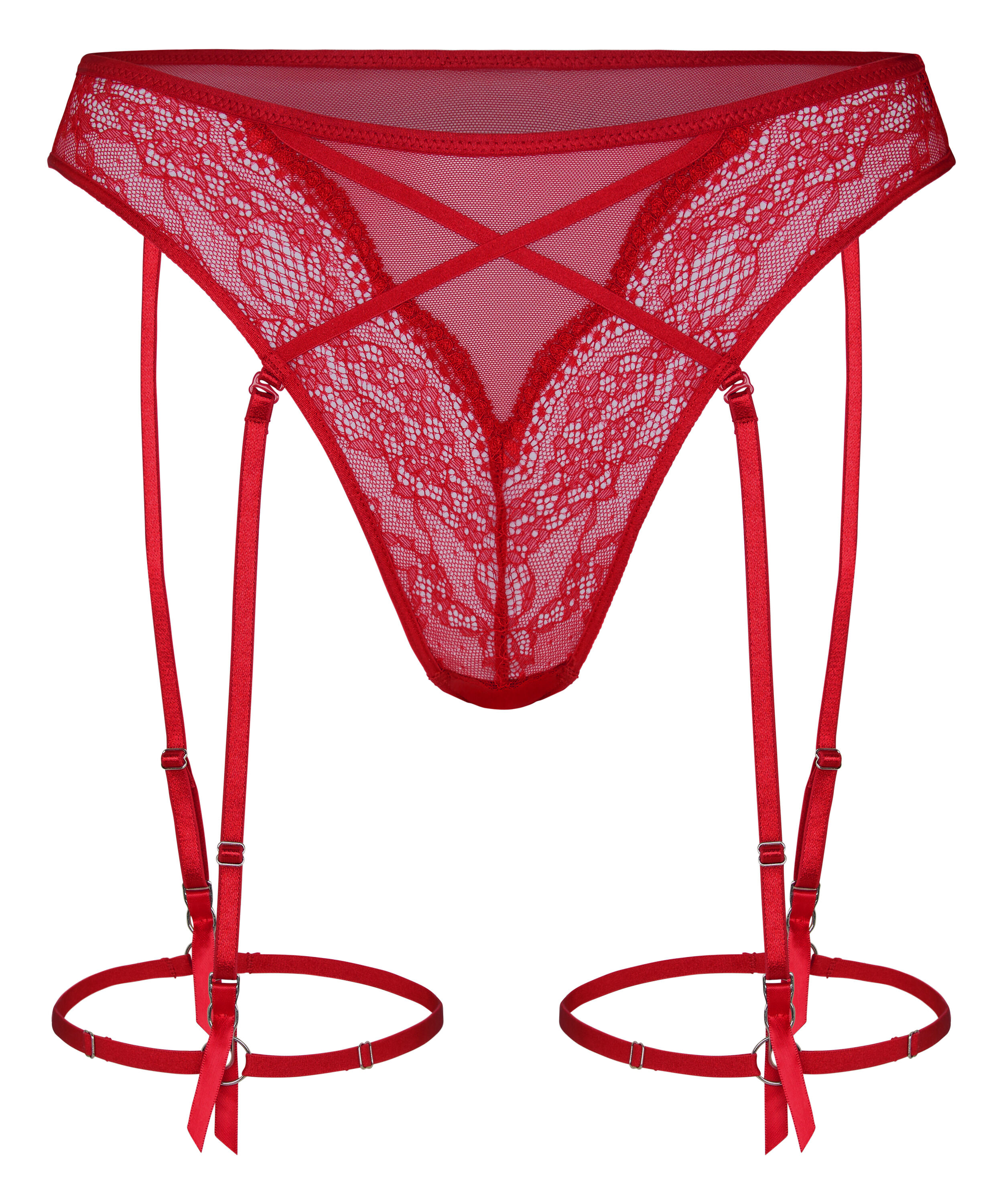 Isabelle High-Waisted Highleg Thong, Red
