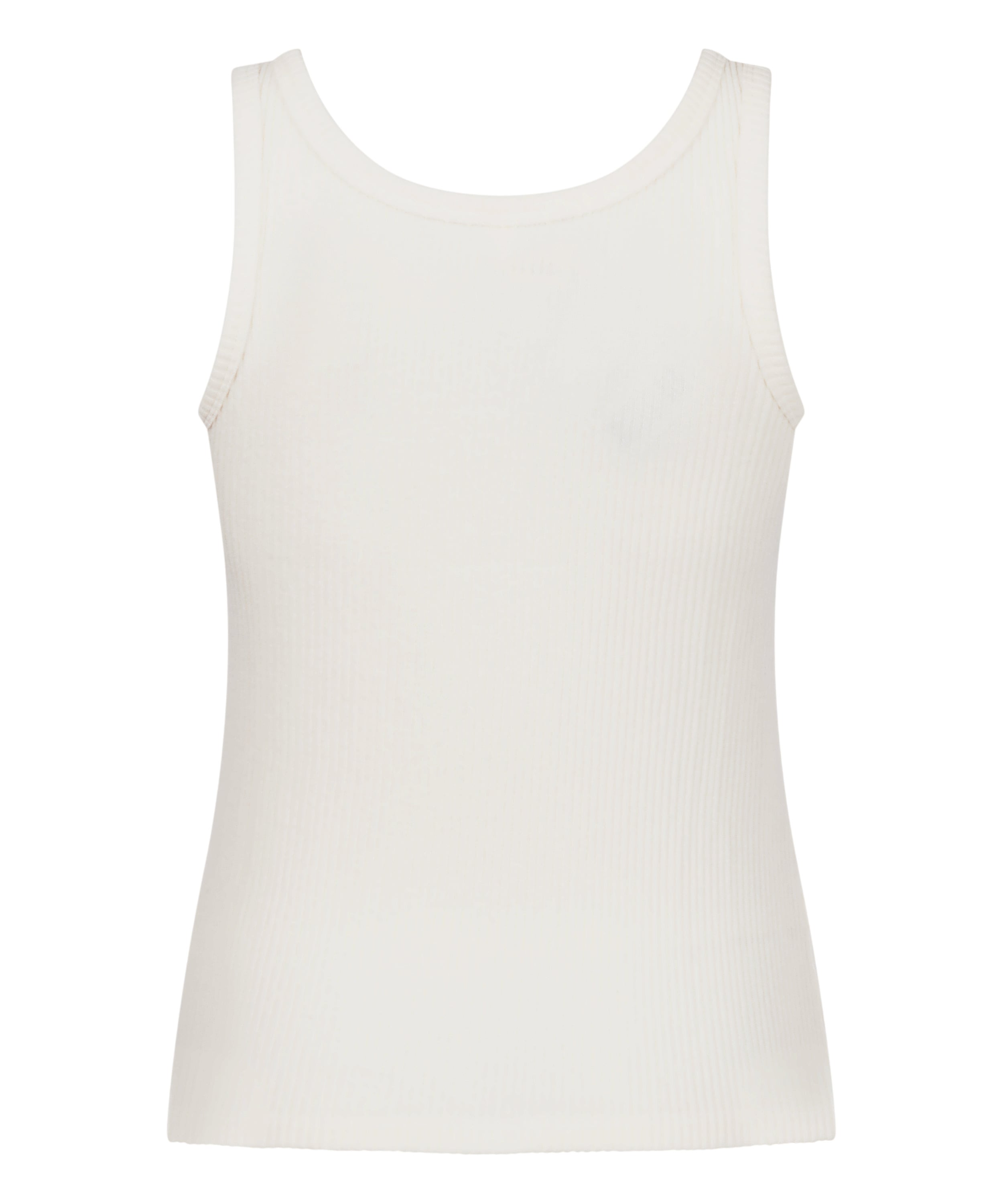 Singlet Brushed Jersey Rib, White, main