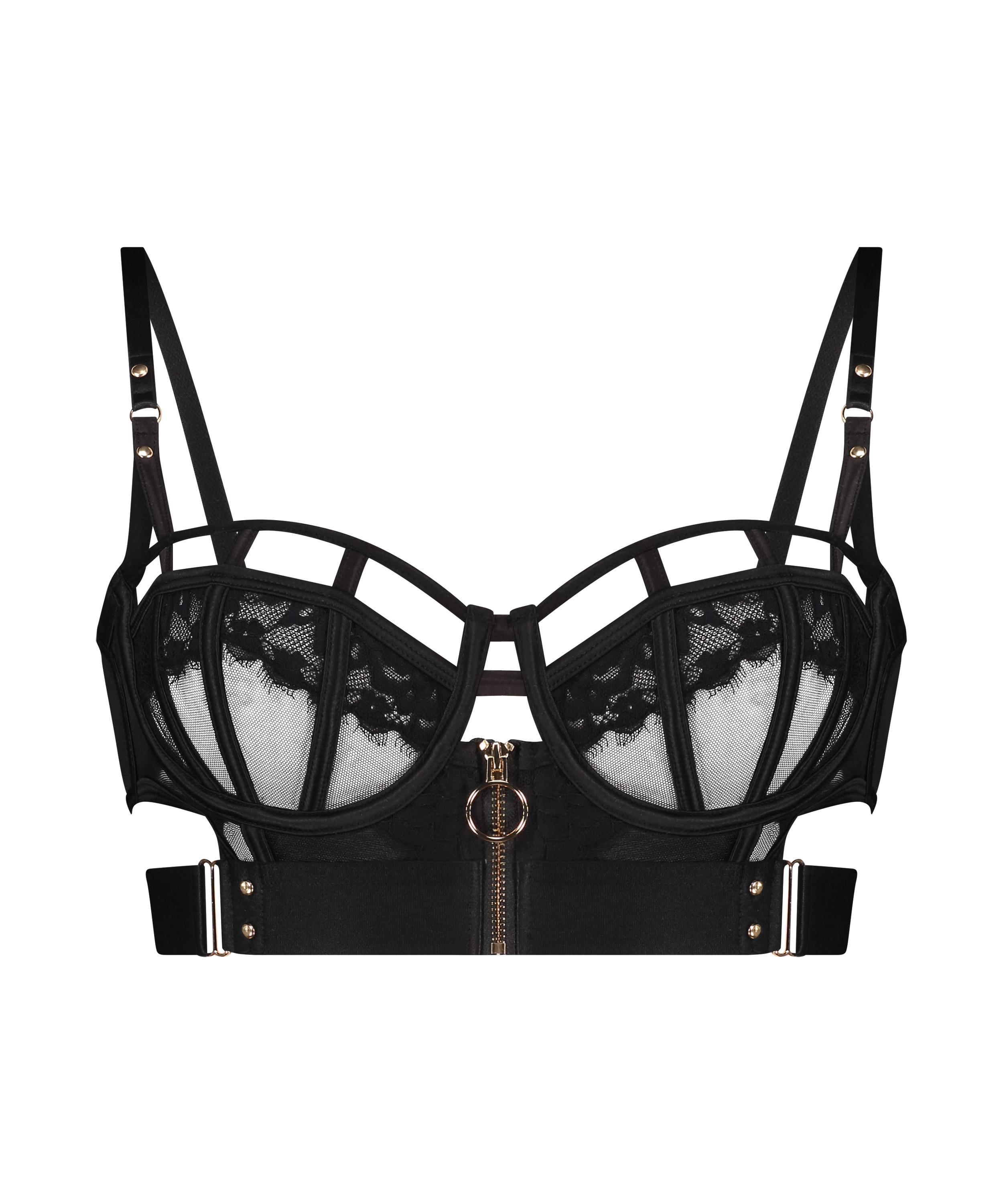 Sable Non-Padded Longline Underwired Bra, Black, main