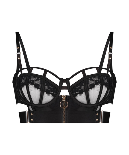 Sable Non-Padded Longline Underwired Bra, Black
