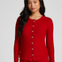 Cardigan Ribbed Jersey, Red